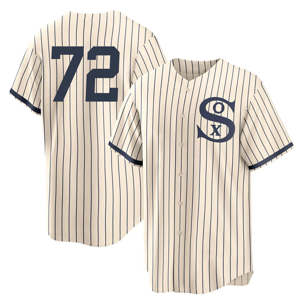 Kooe C.White Sox #72 Carlton Fisk Player Cream Field of Dreams Home Game Stitched Jerseys