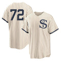Kooe C.White Sox #72 Carlton Fisk Player Cream Field of Dreams Home Game Stitched Jerseys