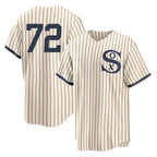Kooe C.White Sox #72 Carlton Fisk Player Cream Field of Dreams Home Game Stitched Jerseys