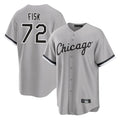 Kooe C.White Sox #72 Carlton Fisk Player Gray Home Game Stitched Jerseys