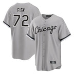 Kooe C.White Sox #72 Carlton Fisk Player Gray Home Game Stitched Jerseys