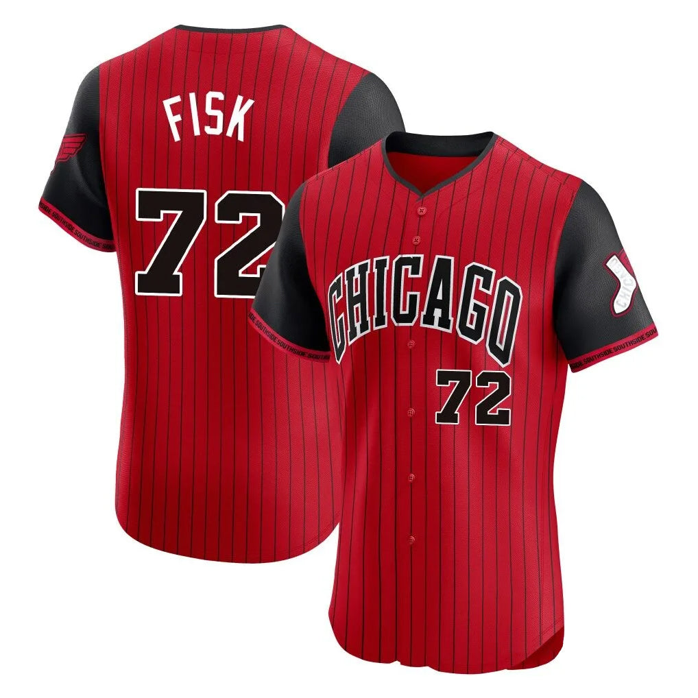 Kooe C.White Sox #72 Carlton Fisk Player Red City Connect Limited Elite Home Stitched Jerseys