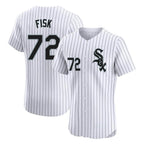 Kooe C.White Sox #72 Carlton Fisk Player White Stripe Limited Elite Home Stitched Jerseys