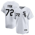 Kooe C.White Sox #72 Carlton Fisk Player White Stripe Limited Home Stitched Jerseys
