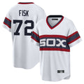 Kooe C.White Sox #72 Carlton Fisk Player White T-shirt Home Game Stitched Jerseys
