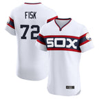 Kooe C.White Sox #72 Carlton Fisk Player White T-shirt Limited Elite Home Stitched Jerseys