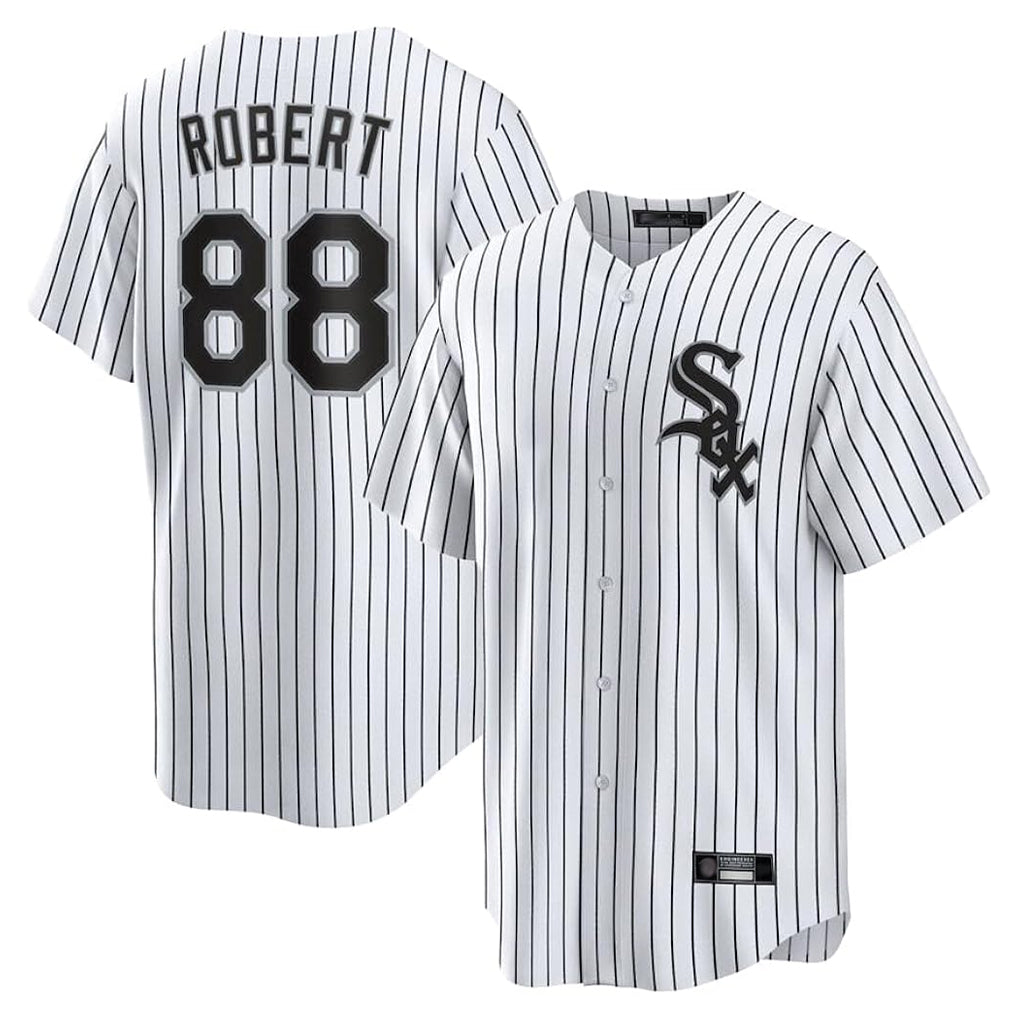 Kooe C.White Sox #88 Luis Robert Jr Player White Stripe Home Game Stitched Jerseys