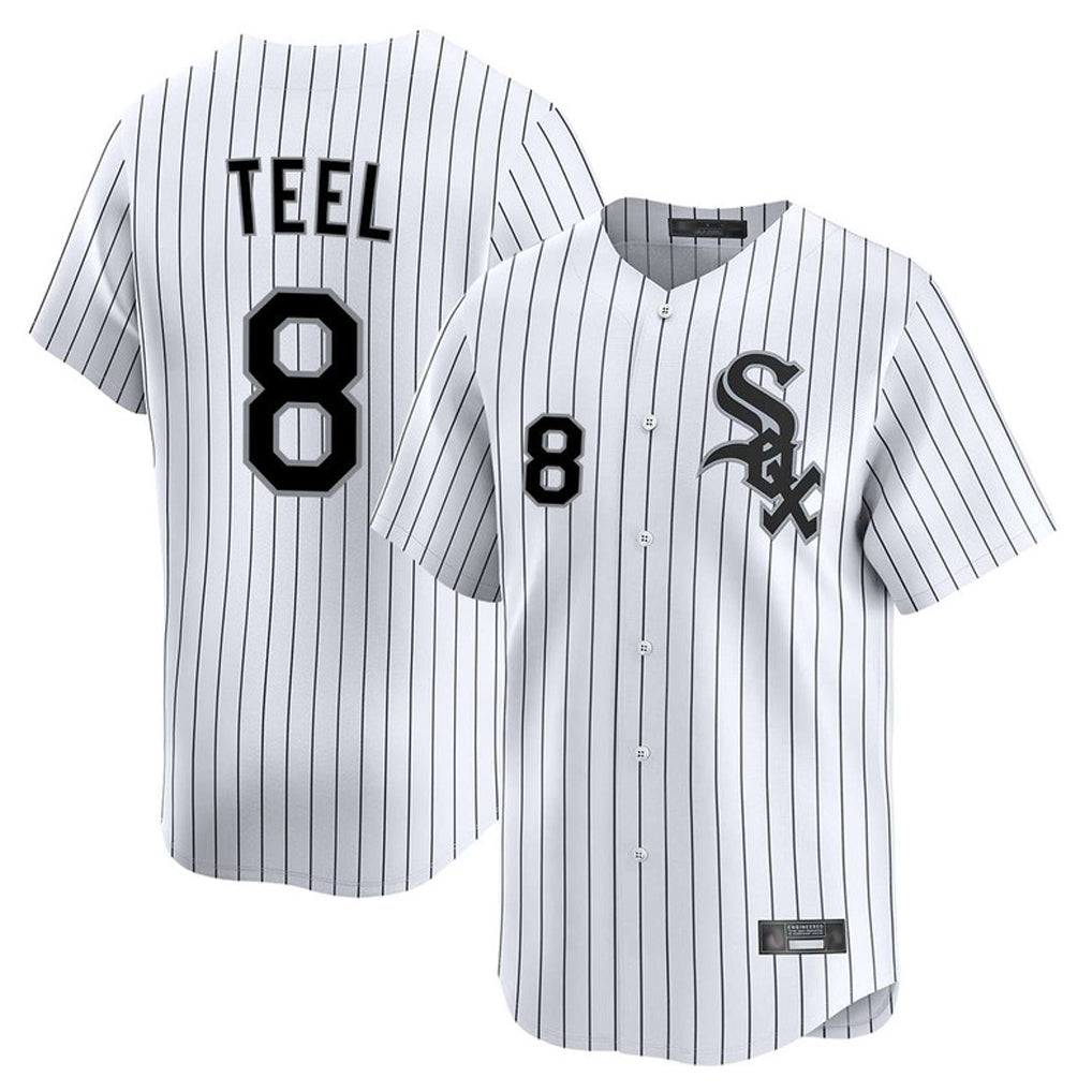Kooe C.White Sox #8 Kyle Teel Player White Stripe Limited Home Stitched Jerseys