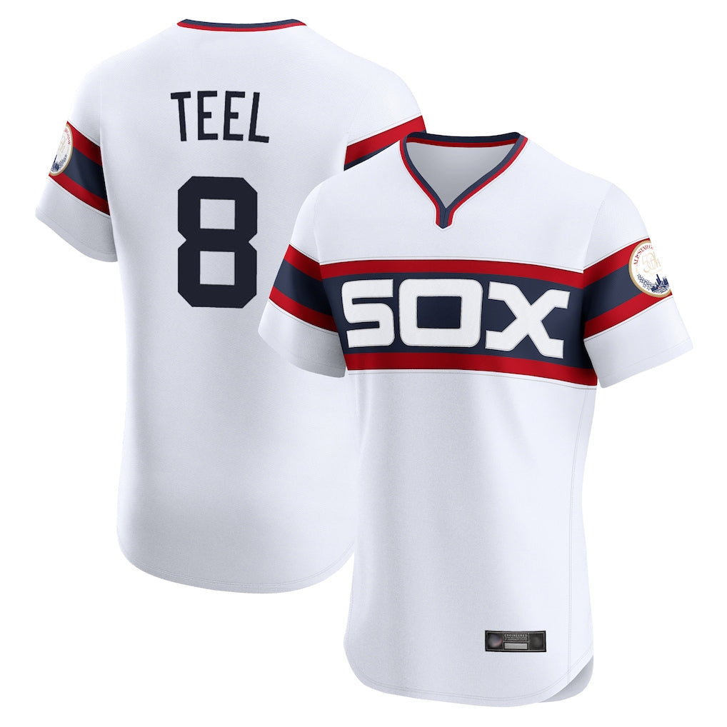 Kooe C.White Sox #8 Kyle Teel Player White T-shirt Limited Elite Home Stitched Jerseys