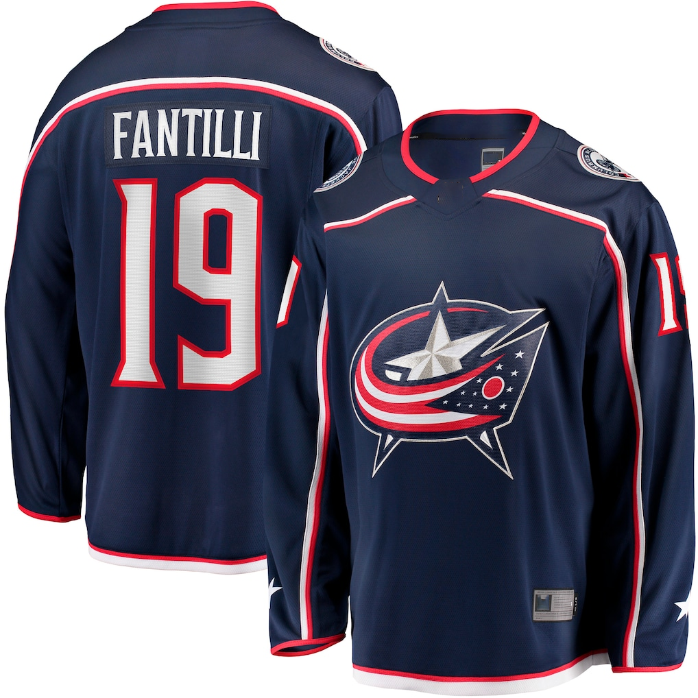 Kooe CB.Jackets #19 Adam Fantilli Navy Home Premier Breakaway Player Jersey