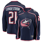 Kooe CB.Jackets #21 Isac Lundestrom Navy Home Breakaway Jersey