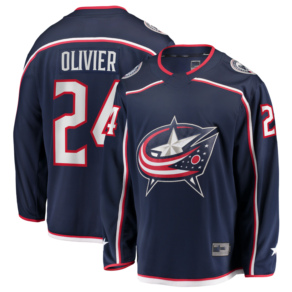 Kooe CB.Jackets #24 Mathieu Olivier Navy Home Breakaway Jersey