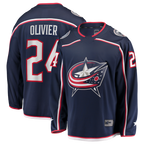 Kooe CB.Jackets #24 Mathieu Olivier Navy Home Breakaway Jersey