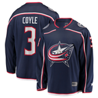 Kooe CB.Jackets #3 Charlie Coyle Navy Home Breakaway Jersey