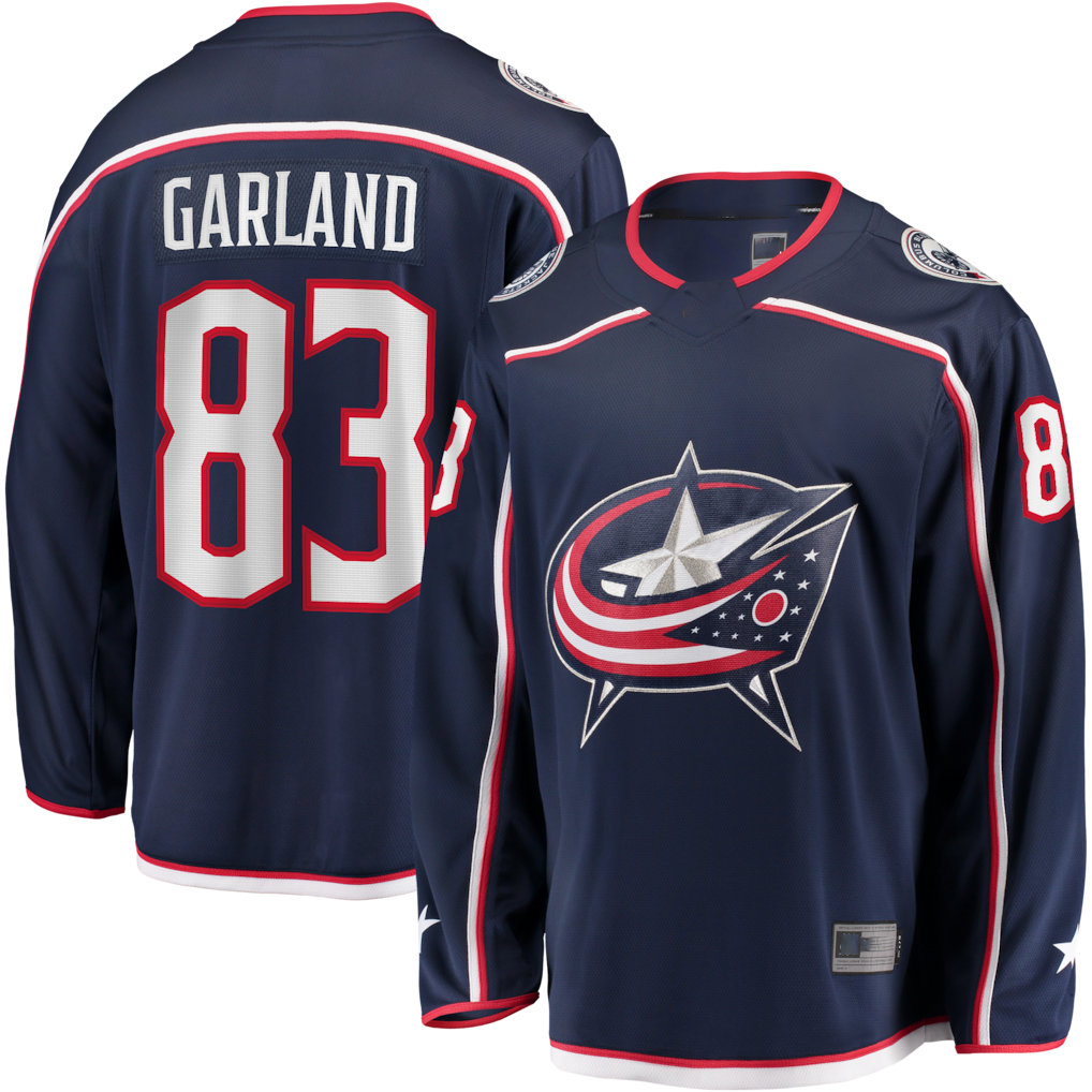Kooe CB.Jackets #83 Conor Garland Navy Home Breakaway Jersey