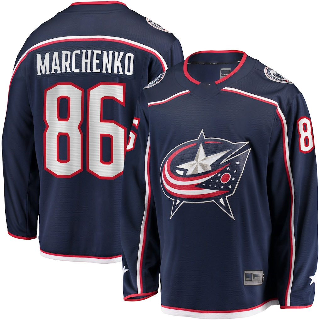 Kooe CB.Jackets #86 Kirill Marchenko Navy Home Breakaway Jersey