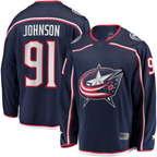 Kooe CB.Jackets #91 Kent Johnson Navy Home Breakaway Jersey