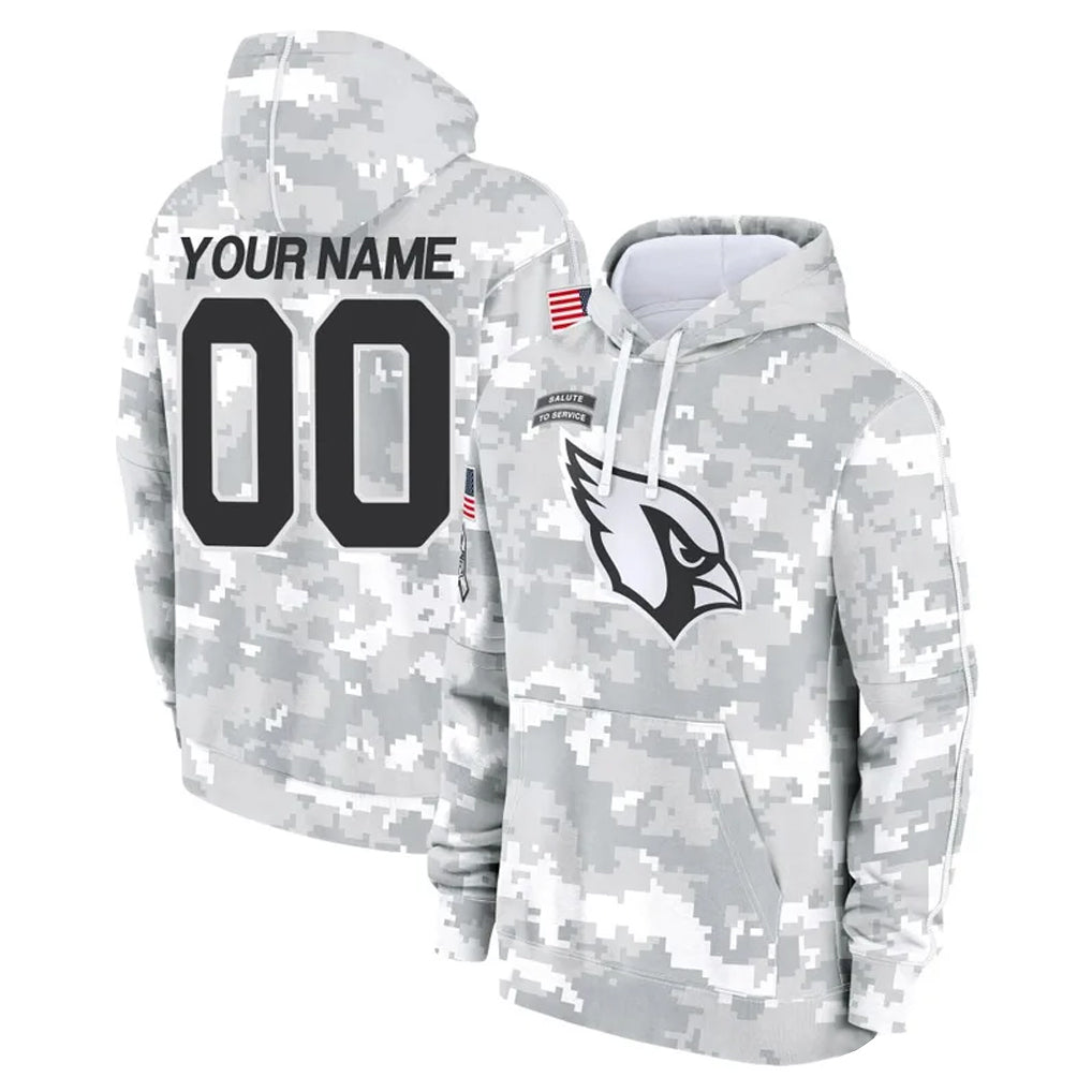 Kooe Custom A.Cardinals Arctic Camo Salute to Service Limited Hoodie Any Name & Numbers Stitched Jerseys