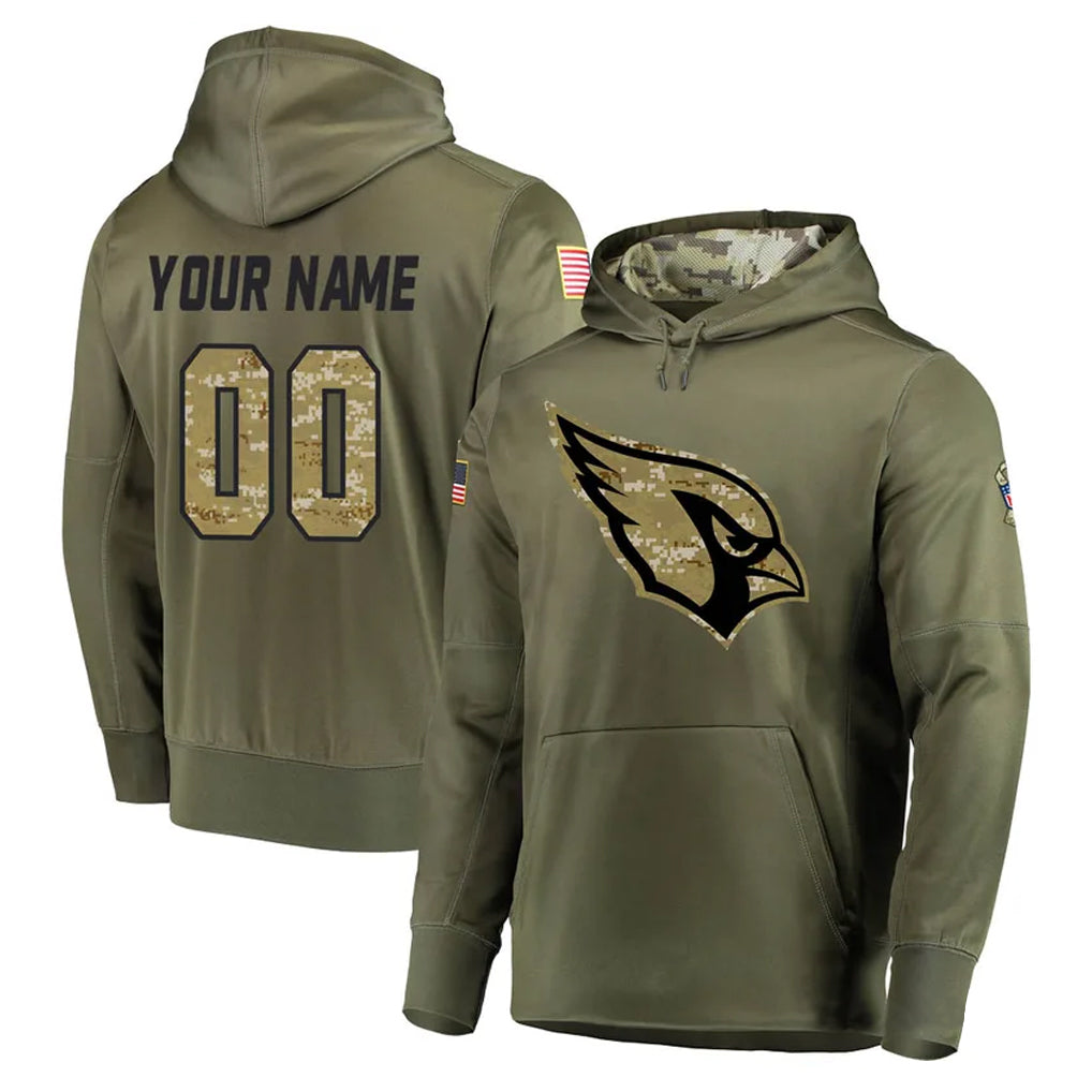 Kooe Custom A.Cardinals Olive Salute to Service Limited Hoodie Any Name & Numbers Stitched Jerseys