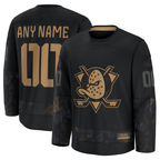 Kooe Custom A.Ducks Black 2024 Military Appreciation Practice Jerseys