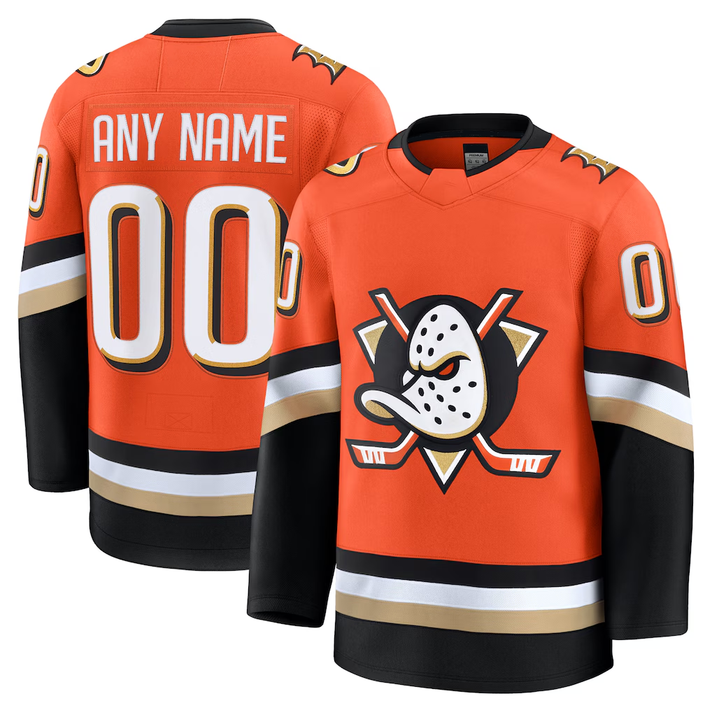 Kooe Custom A.Ducks Orange Home Authentic Pro Jerseys