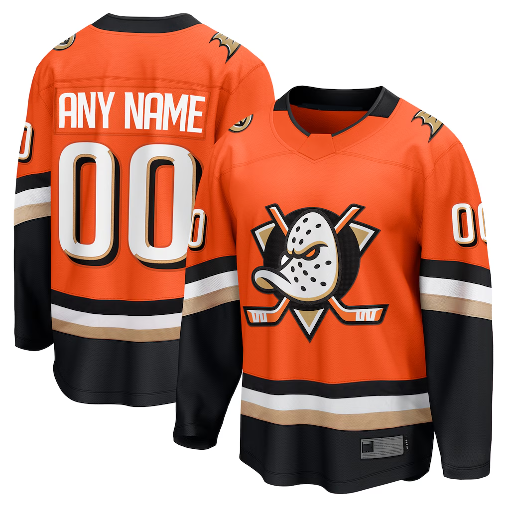 Kooe Custom A.Ducks Orange Home Breakaway Jerseys