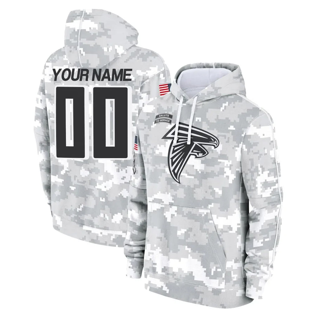 Kooe Custom A.Falcons Arctic Camo Salute to Service Limited Hoodie Any Name & Numbers Stitched Jerseys