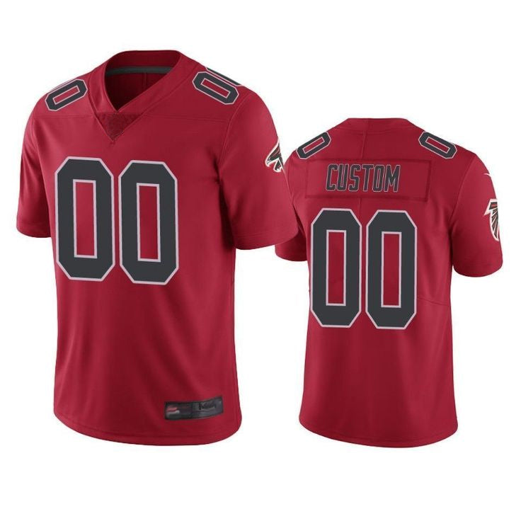 Kooe Custom A.Falcons Red Color Rush Limited Stitched Jerseys