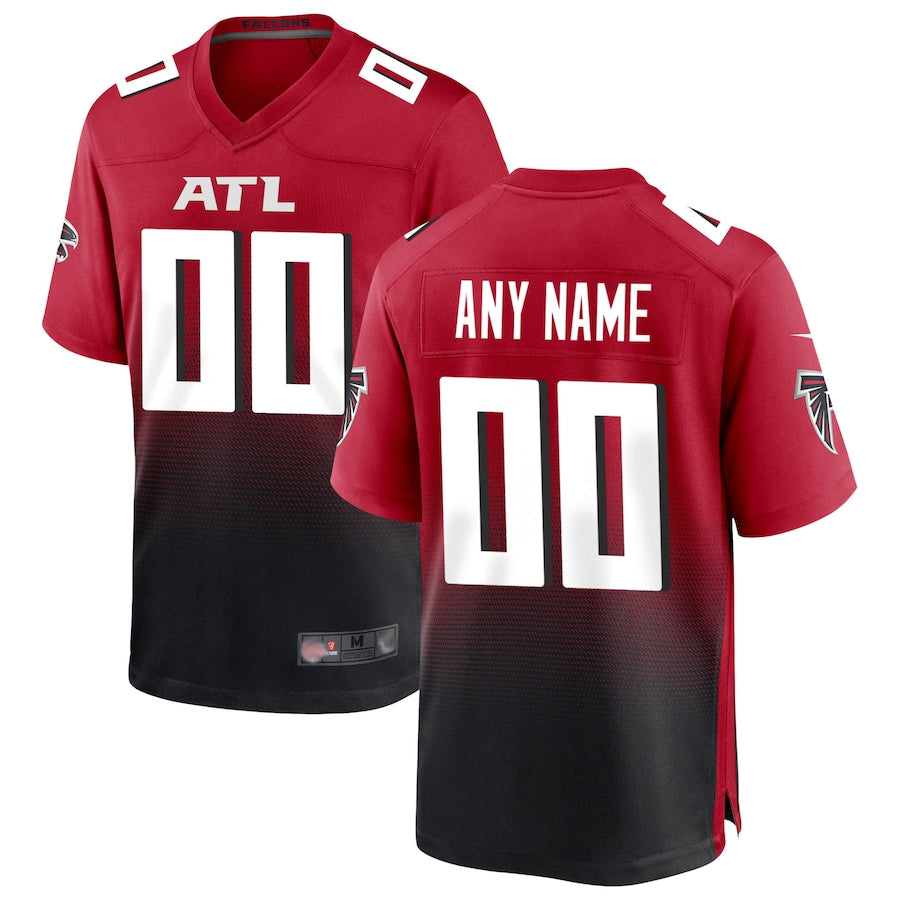 Kooe Custom A.Falcons Red Replica Home Game Stitched Jerseys