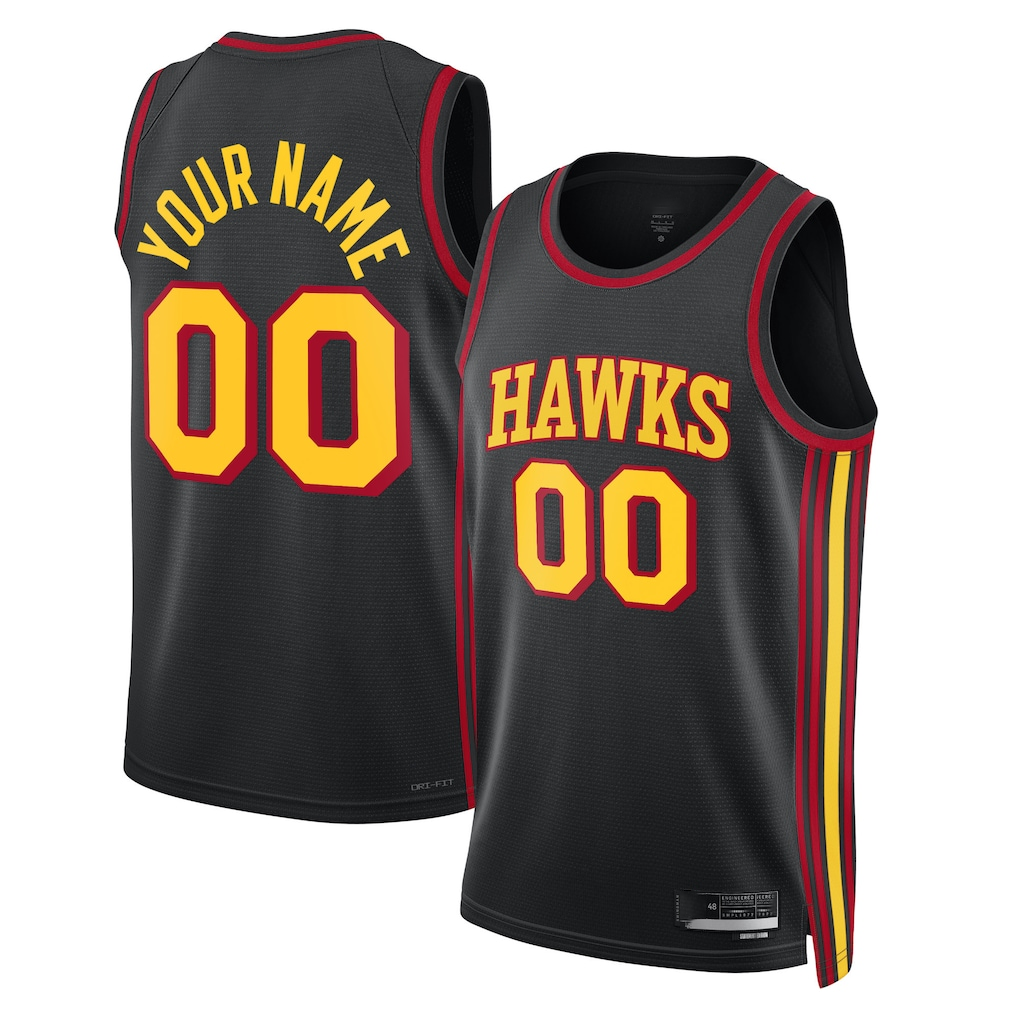 Kooe Custom A.Hawks Black 2022-23 Swingman Jerseys - Statement Edition