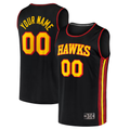 Kooe Custom A.Hawks Black Fast Break Replica Jerseys - Statement Edition