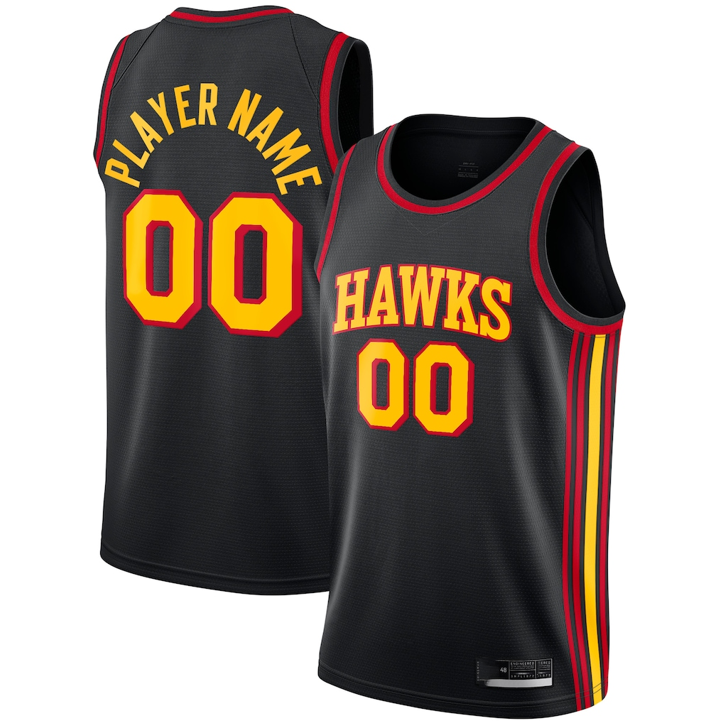 Kooe Custom A.Hawks  Black Swingman Jerseys - Statement Edition
