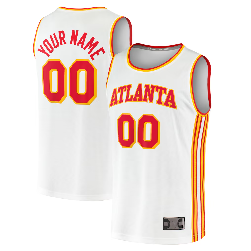 Kooe Custom A.Hawks White Fast Break Replica Jerseys - Association Edition