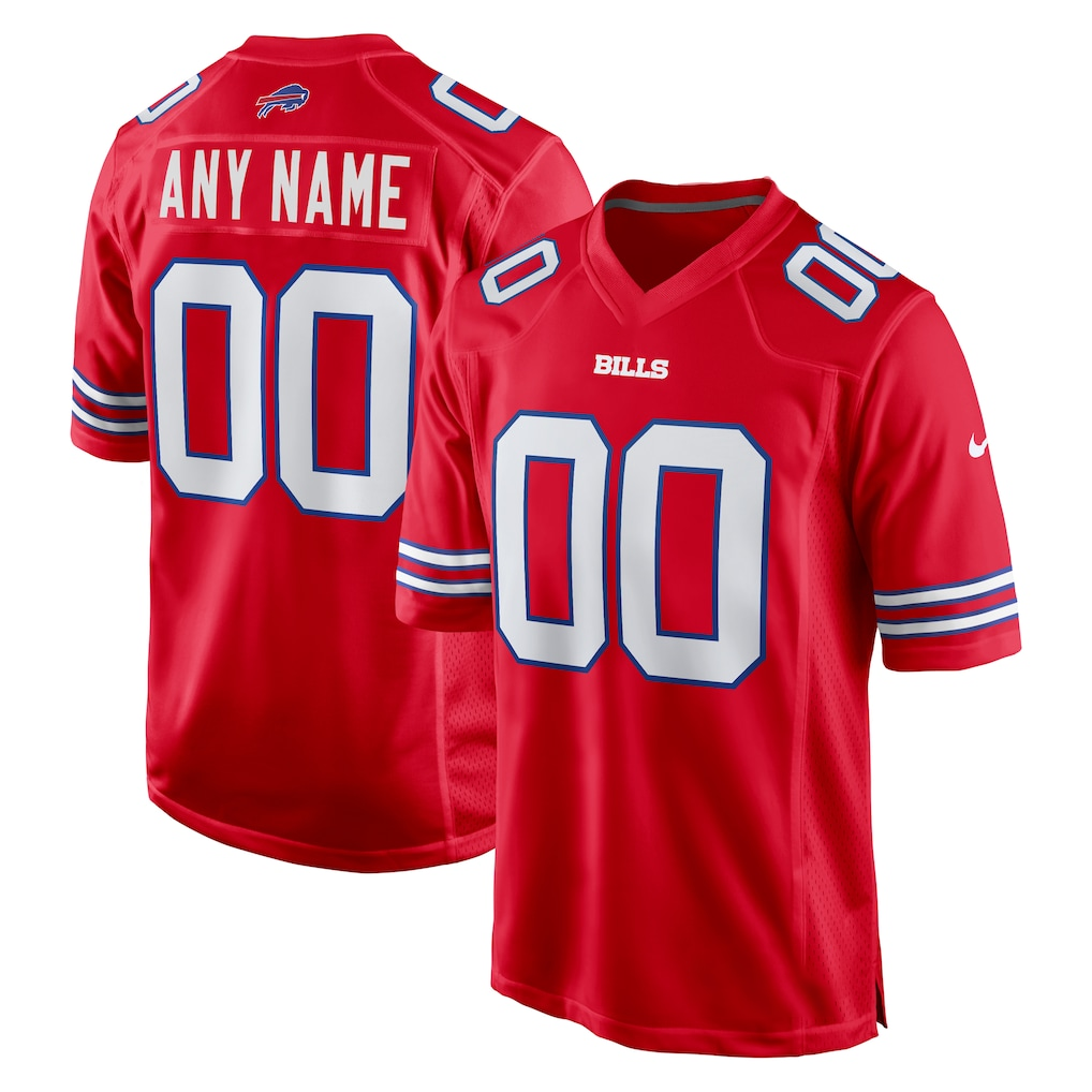 Kooe Custom B.Bills Red Alternate Game Stitched Jerseys