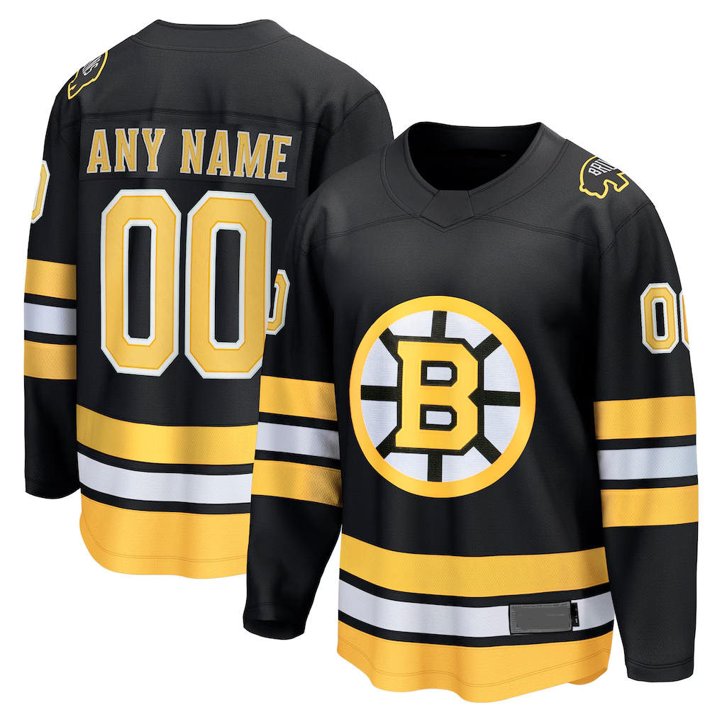 Kooe Custom B.Bruins Black Home Breakaway Stitched Jerseys