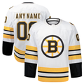 Kooe Custom B.Bruins White Away Authentic Pro Stitched Jerseys