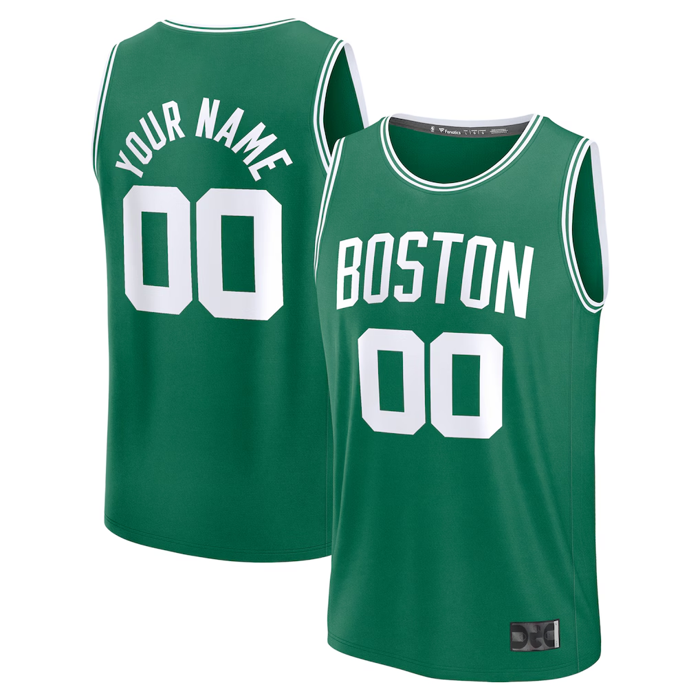 Kooe Custom B.Celtics Fanatics Kelly Green Fast Break Stitched Jerseys - Icon Edition