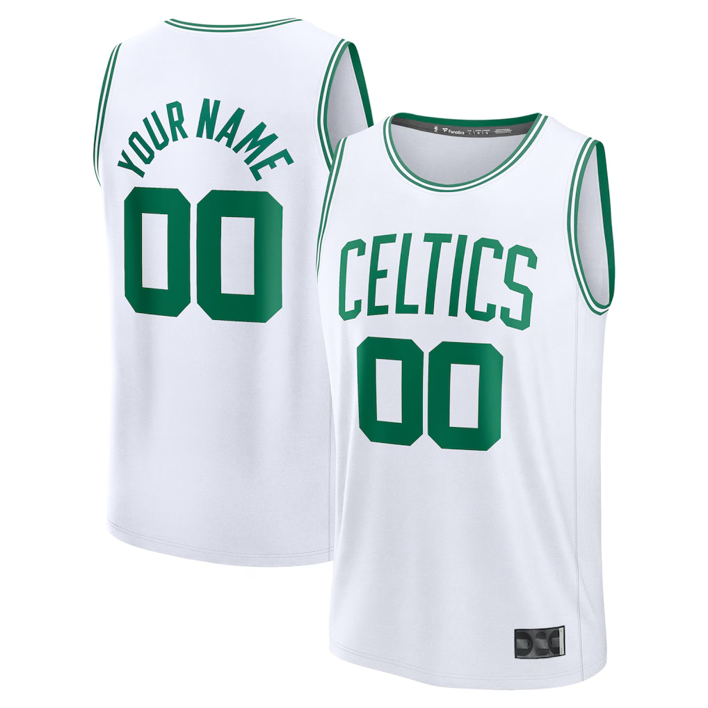 Kooe Custom B.Celtics White Fast Break Jerseys - Association Edition