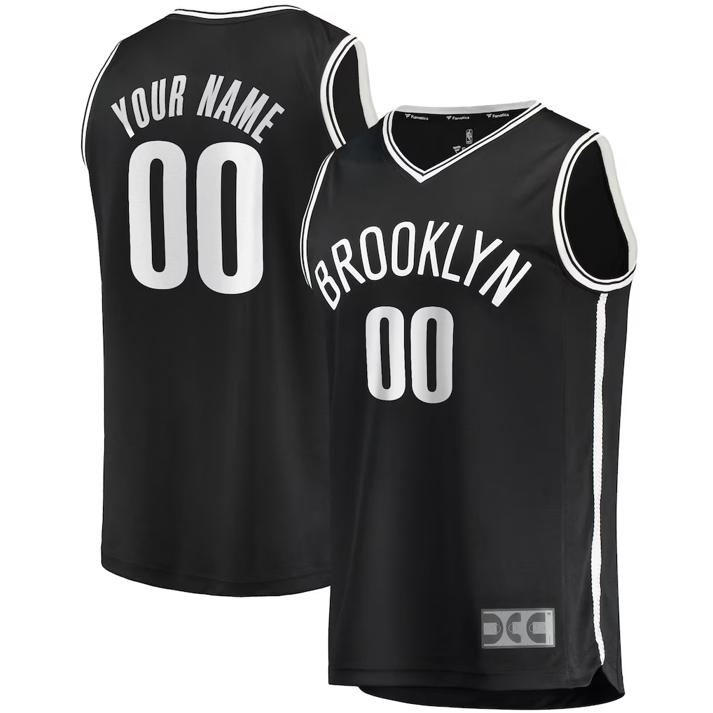 Kooe Custom B.Nets Black Fast Break Replica Jerseys - Icon Edition