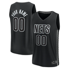 Kooe Custom B.Nets Fanatics Black Fast Break Stitched Jerseys- Statement Edition