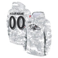 Kooe Custom B.Ravens Arctic Camo Salute To Service Hoodie Any Name & Numbers Stitched Jerseys