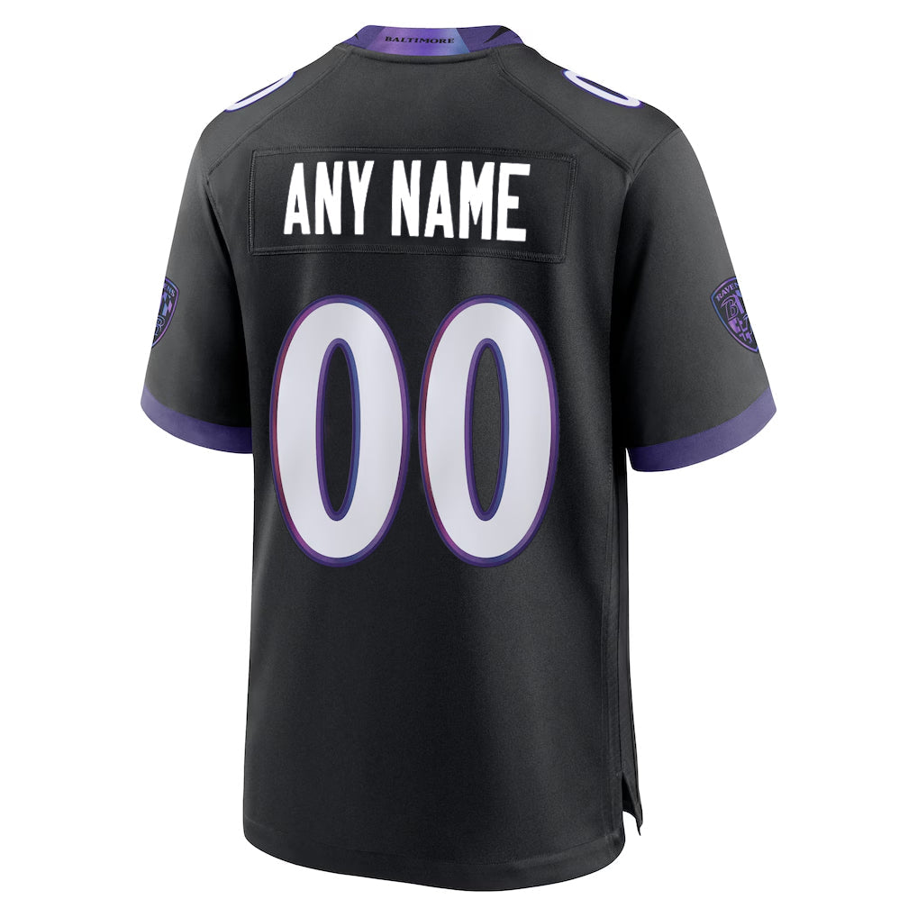 Kooe Custom B.Ravens Black Home Game Any Name & Numbers Stitched Jerseys