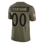 Kooe Custom B.Ravens Olive Salute To Service Limited Home Game Any Name & Numbers Stitched Jerseys