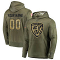 Kooe Custom B.Ravens Olive Salute to Service Pullover Hoodie Any Name & Numbers Stitched Jerseys