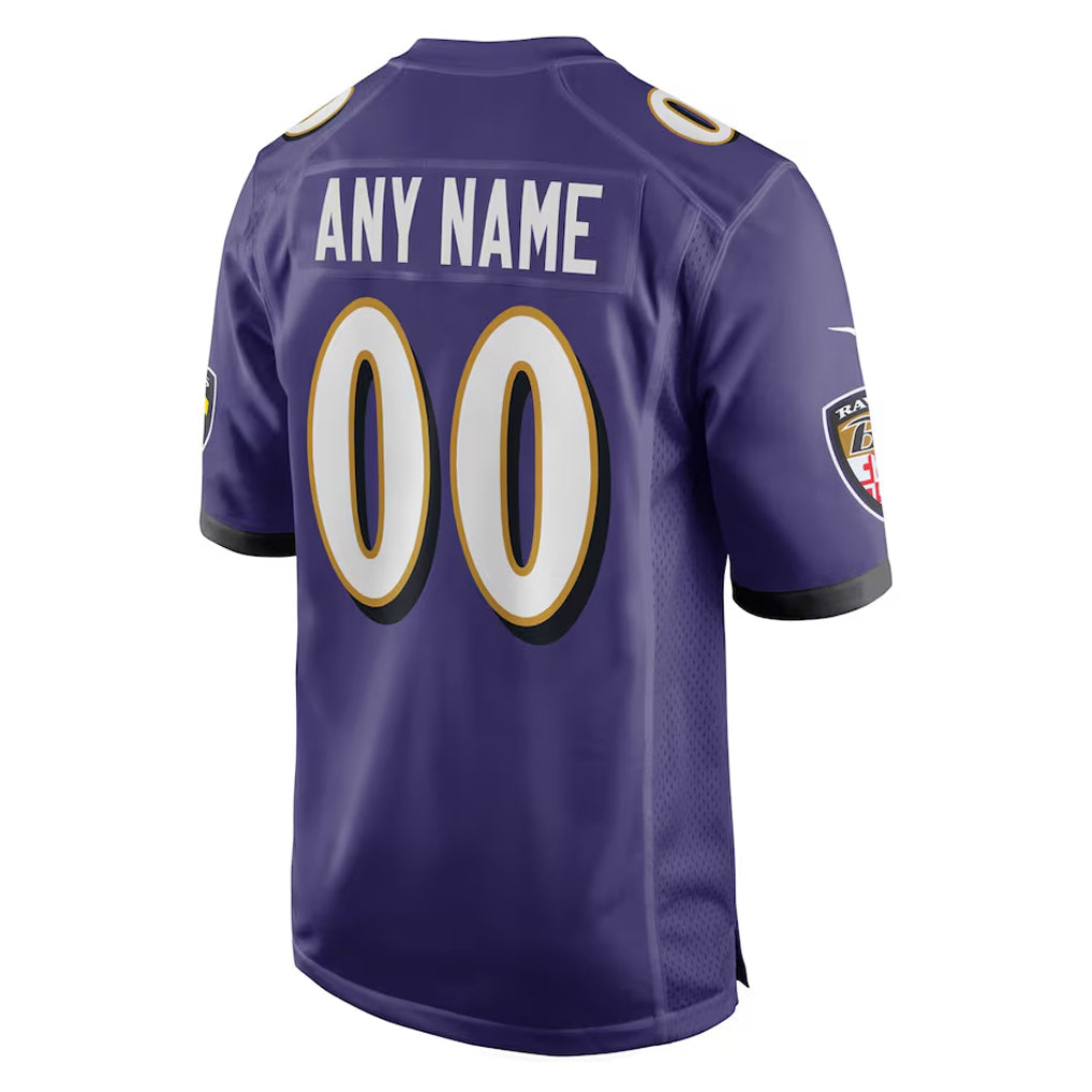 Kooe Custom B.Ravens Purple Alternate Home Game Any Name & Numbers Stitched Jerseys