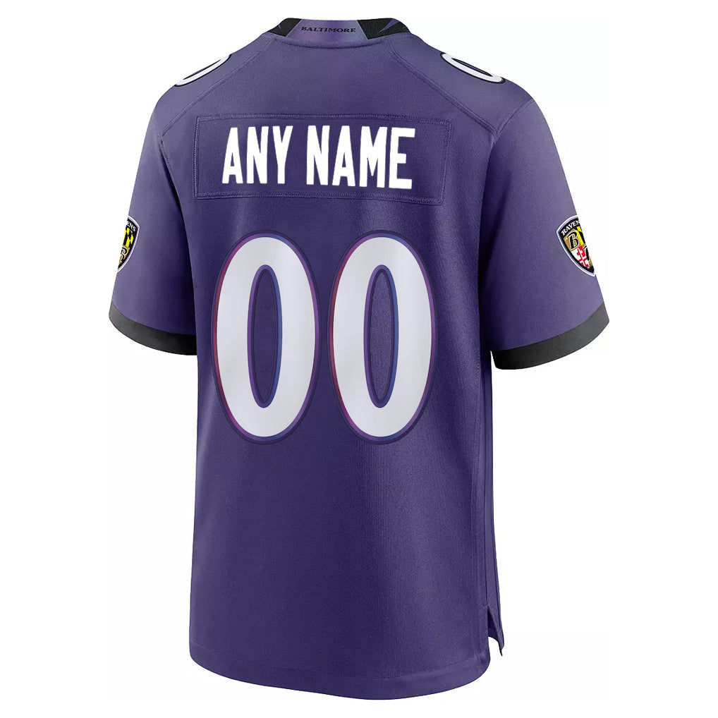 Kooe Custom B.Ravens Purple Home Game Any Name & Numbers Stitched Jerseys