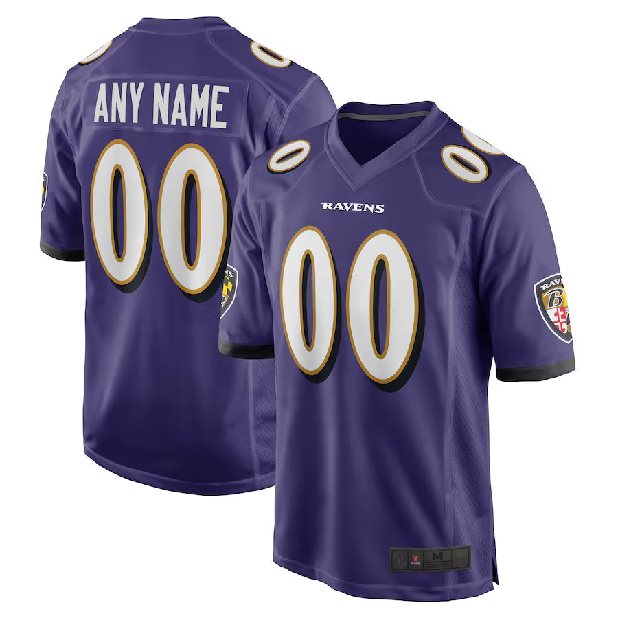 Kooe Custom B.Ravens Purple Home Game Stitched Jerseys