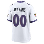 Kooe Custom B.Ravens White Home Game Any Name & Numbers Stitched Jerseys