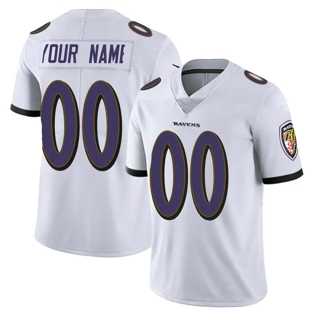 Kooe Custom B.Ravens White Vapor Untouchable Game Any Name & Numbers Stitched Jerseys