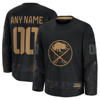 Kooe Custom B.Sabres Black 2024 Military Appreciation Practice Stitched Jerseys